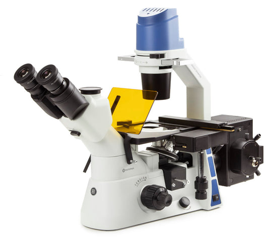 Trinoculaire omgekeerde microscoop Oxion Inverso OX.2453-PLF - www.letscopes.com