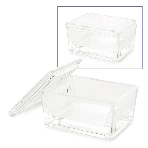 Glazen kleurbak met deksel voor 10 objectglaasjes PB.5200 - www.letscopes.com